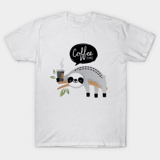 sloth coffee drink shirt T-Shirt